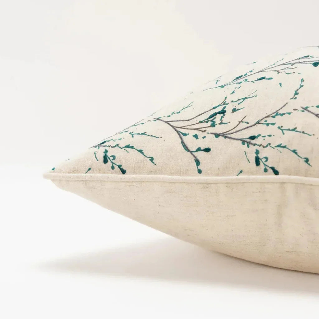 LOOMLAN Natural Ady Floral Throw Pillow Down Insert