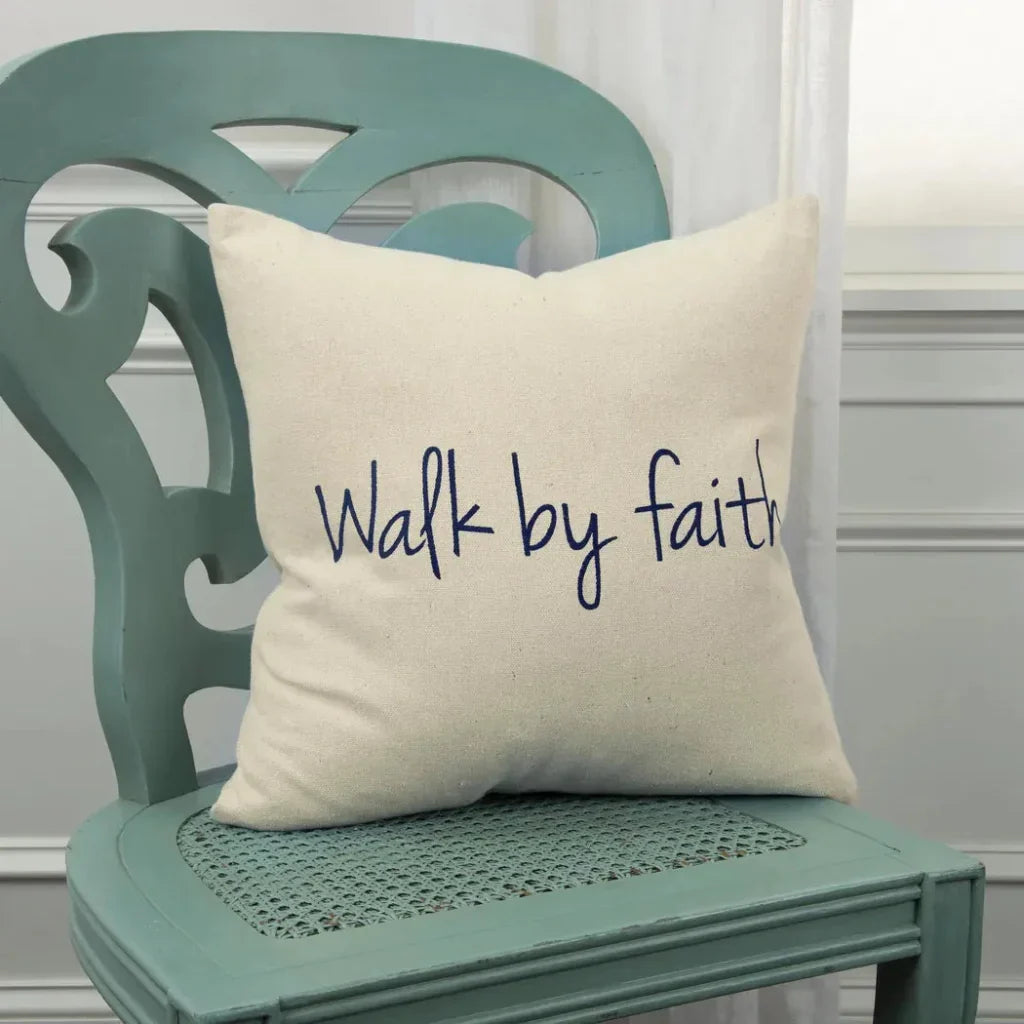 LOOMLAN Natural Faith Square Throw Pillow Cover With Insert