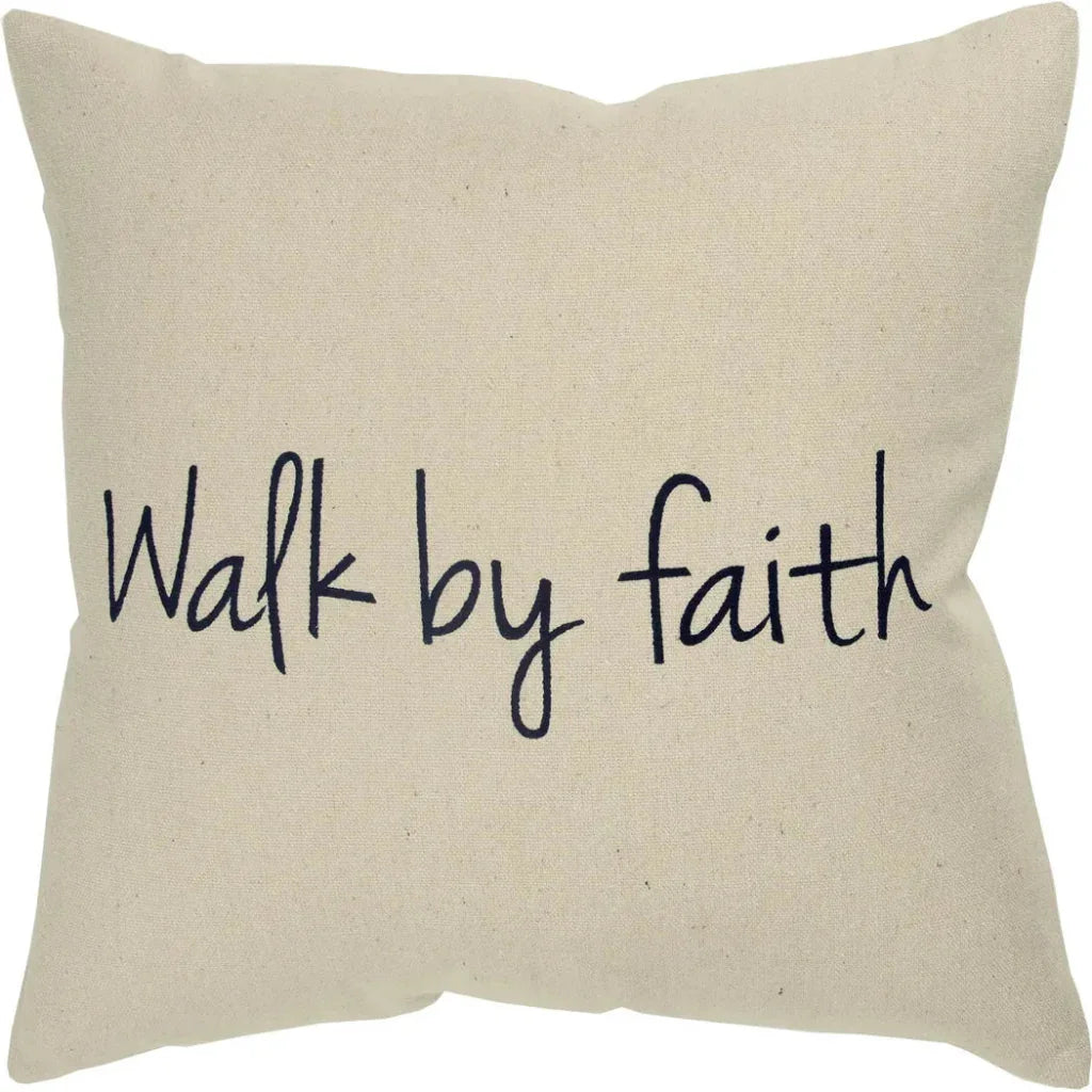 LOOMLAN Natural Faith Square Throw Pillow Cover With Insert