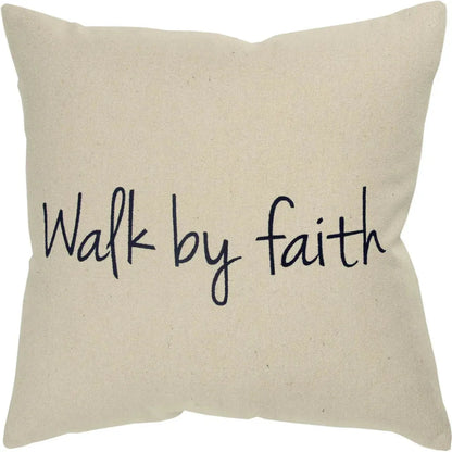 LOOMLAN Natural Faith Square Throw Pillow Cover With Insert