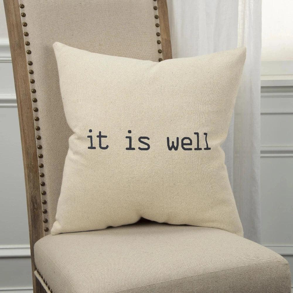 LOOMLAN Natural Faith Throw Pillow Cover With Insert