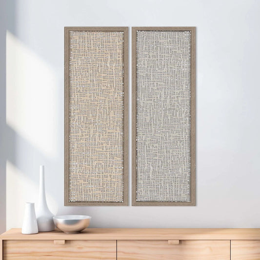 Natural Texture Neutral Framed Wall Art 2PC -- view 2