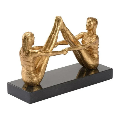 Navasana Gold Yoga Accent Piece Sculpture - LOOMLAN - Wildwood - Statues & Sculptures