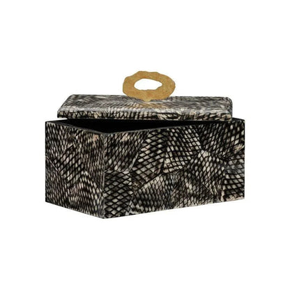 Nazare Black Fish Scale Finish Box - LOOMLAN - Wildwood - Boxes & Bowls