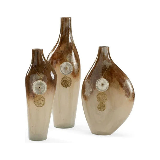 Neka Ombre Hand Painted Glass Vase (Set of 3) - LOOMLAN - Wildwood - Vases & Jars