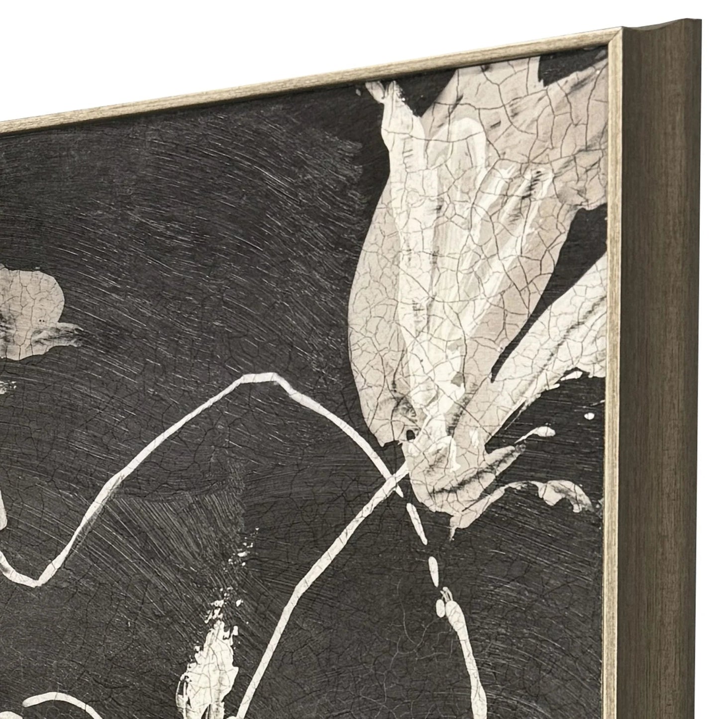 Neutral Flora Black Canvas Art