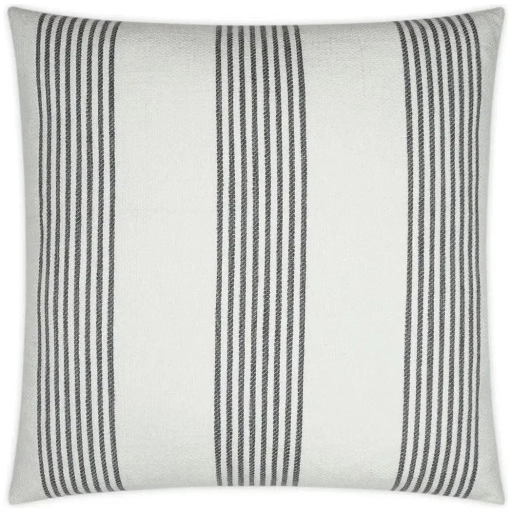 Newport Stripes Nautical White Grey Large Throw Pillow - LOOMLAN - D.V. Kap - Throw Pillows