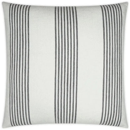 Newport Stripes Nautical White Grey Large Throw Pillow - LOOMLAN - D.V. Kap - Throw Pillows