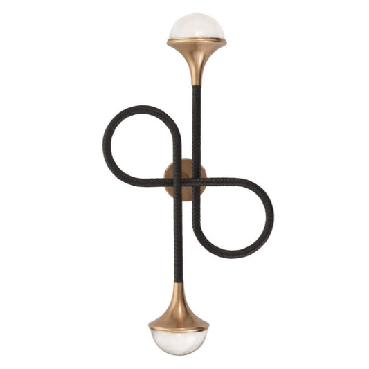 Newton Black Leather Warp Wall Sconce