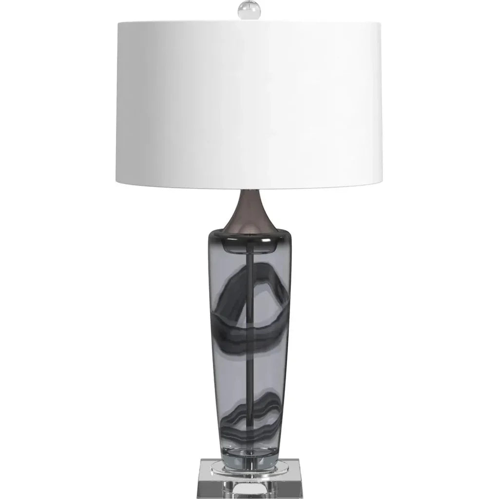 Nikola Glass Grey Table Lamp - LOOMLAN - Bassett Mirror - Table Lamps