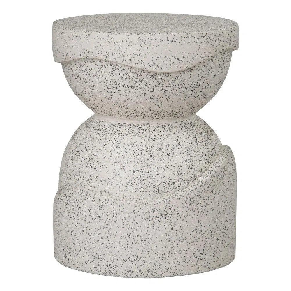 Noah 18 in. Round Terrazzo Garden Stool-Garden Stools-Emissary-Terrazzo Taupe-LOOMLAN