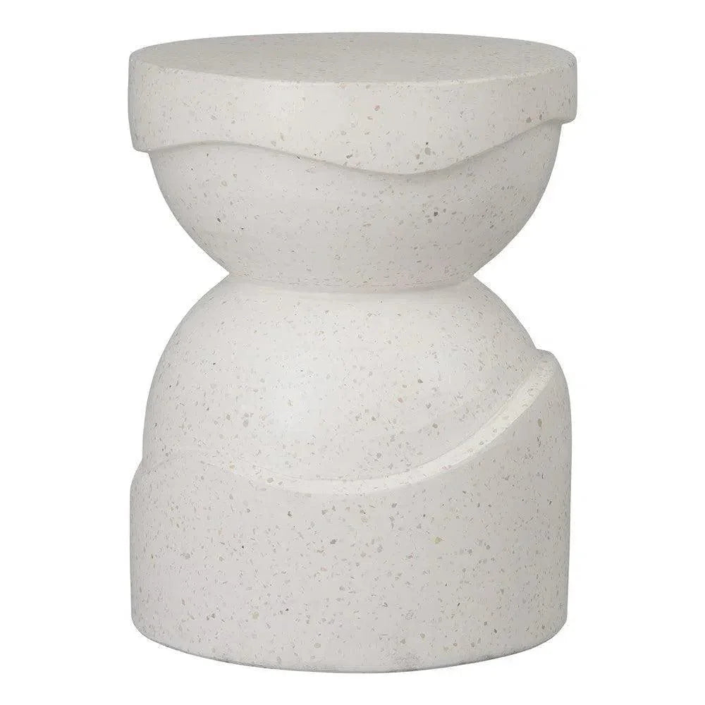 Noah 18 in. Round Terrazzo Garden Stool-Garden Stools-Emissary-Terrazzo White-LOOMLAN