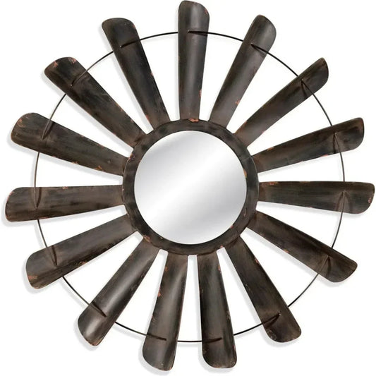 Nolan Wood Grey Wall Mirror - LOOMLAN - Bassett Mirror - Wall Mirrors