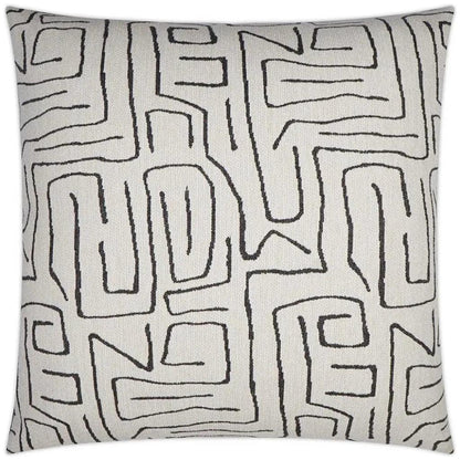 Novato Abstract White Black Large Throw Pillow Insert - LOOMLAN - D.V. Kap - Throw Pillows
