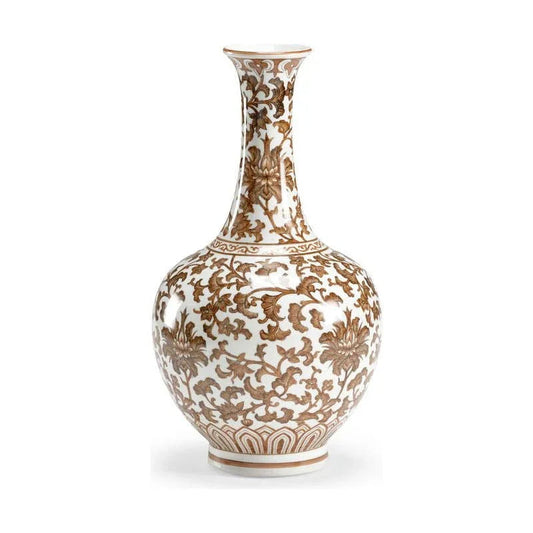 Nutmeg Long Neck Porcelain Vase - LOOMLAN - Chelsea House - Vases & Jars