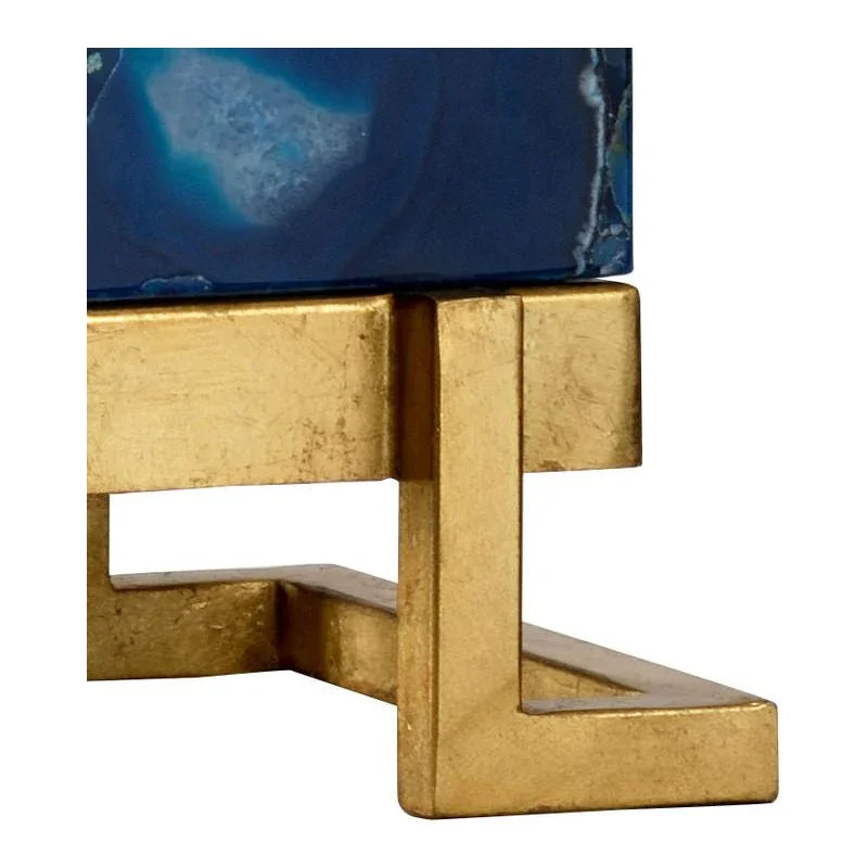 Oceans Blue Agate Gold Leaf Finish Table Lamp - LOOMLAN - Wildwood - Table Lamps