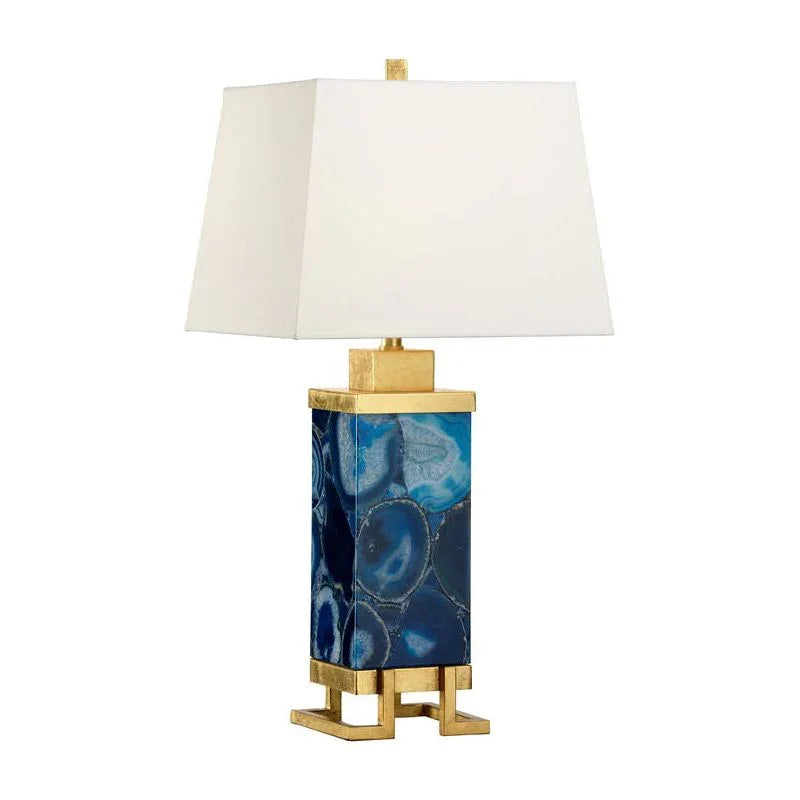 Oceans Blue Agate Gold Leaf Finish Table Lamp - LOOMLAN - Wildwood - Table Lamps