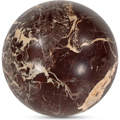 Odessa Sphere Red Levanto Marble Tabletop Accent - LOOMLAN - Moe's Home - Statues & Sculptures