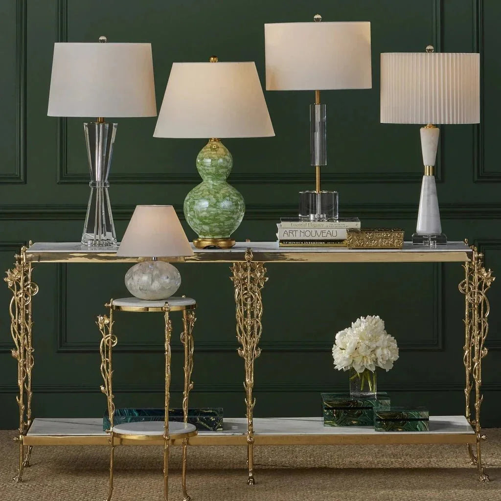 Odette White Quartz Table Lamp - LOOMLAN - Currey & Co - Table Lamps