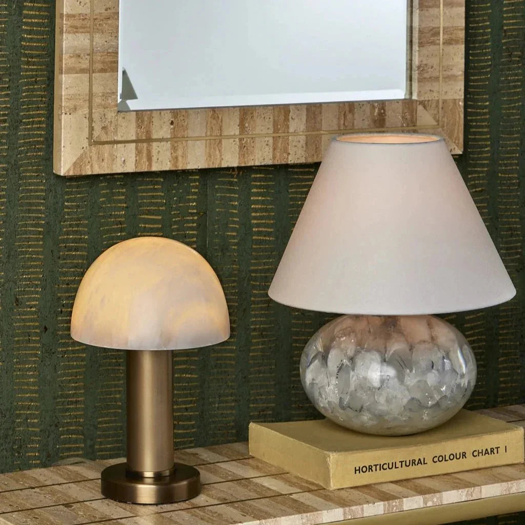 Odette White Quartz Table Lamp - LOOMLAN - Currey & Co - Table Lamps