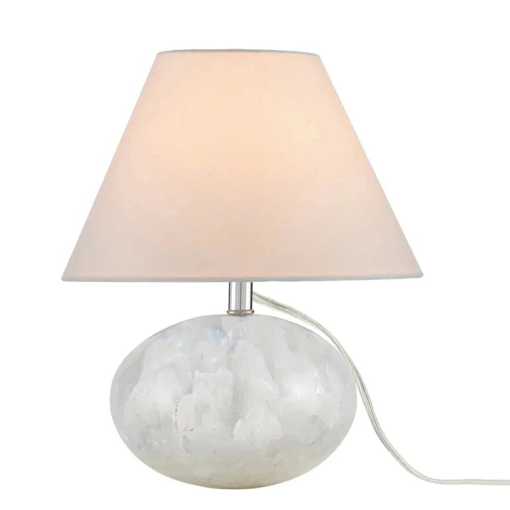Odette White Quartz Table Lamp - LOOMLAN - Currey & Co - Table Lamps