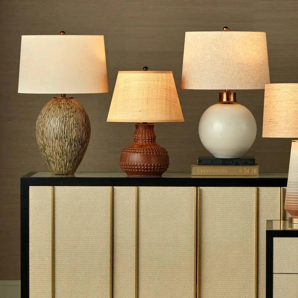 Olano Porcelain White Table Lamp - LOOMLAN - Currey & Co - Table Lamps