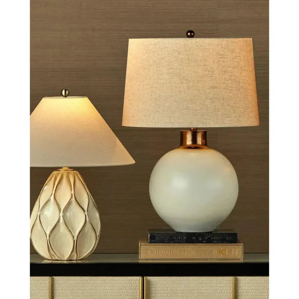 Olano Porcelain White Table Lamp - LOOMLAN - Currey & Co - Table Lamps
