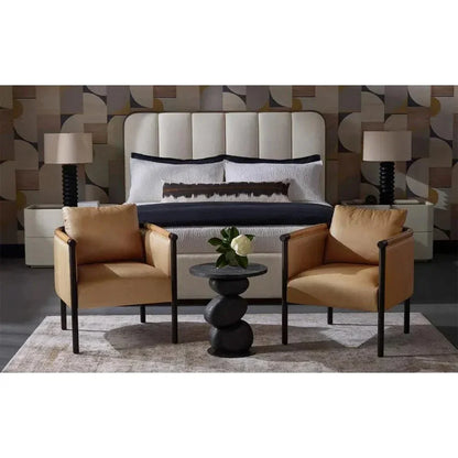 SUNPAN Oletto Table Lamp Beige Shade & Black Base