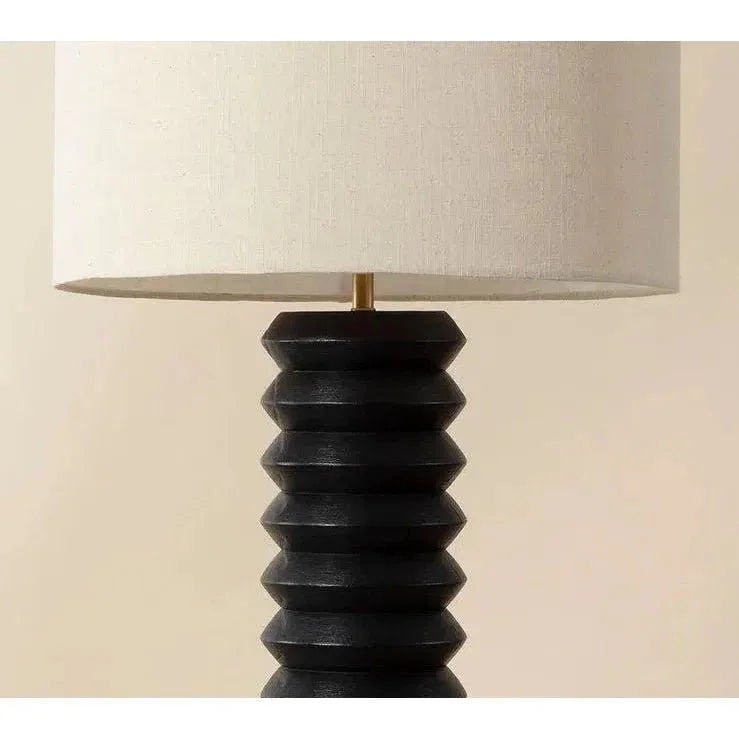 SUNPAN Oletto Table Lamp Beige Shade & Black Base