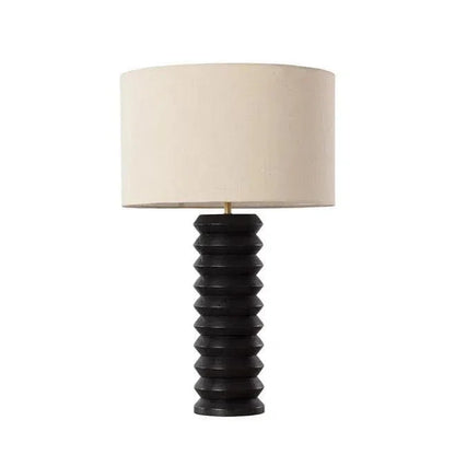SUNPAN Oletto Table Lamp Beige Shade & Black Base