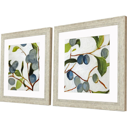Olive Branches II Green Canvas Art 2PC