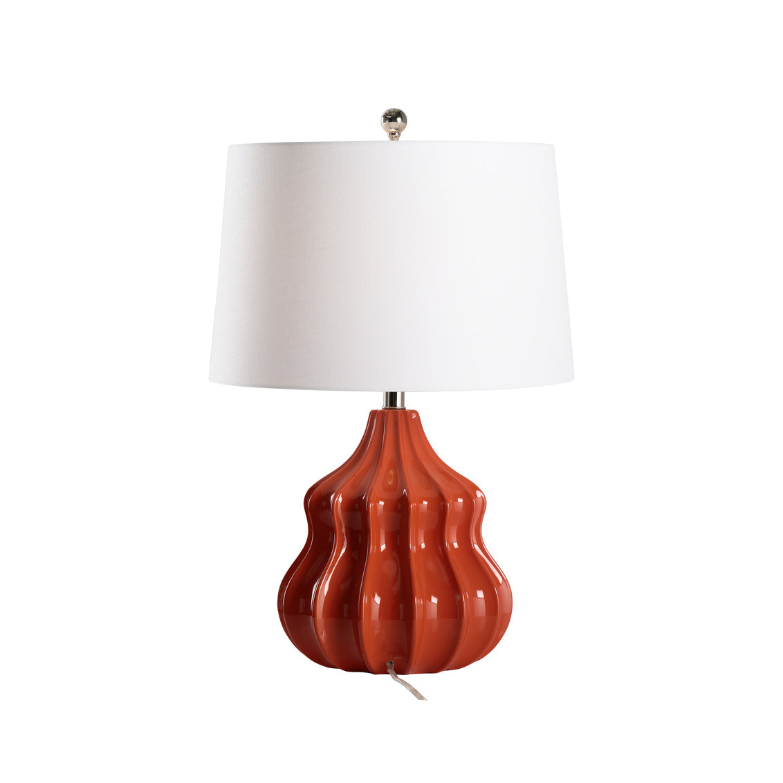 Oliver Fluted Red Ceramic Table Lamp