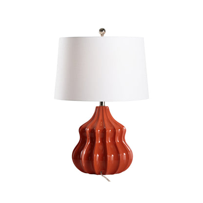Oliver Fluted Red Ceramic Table Lamp