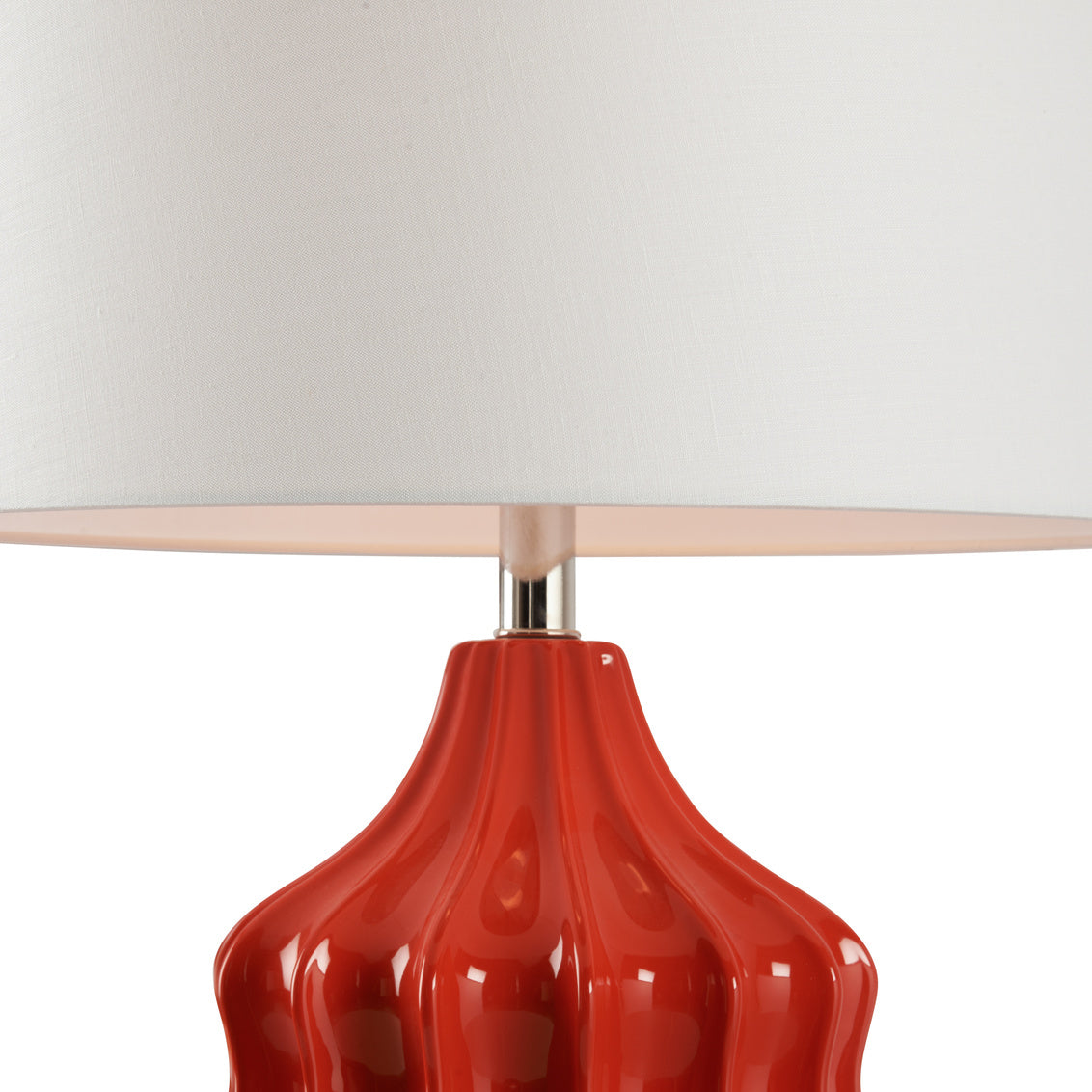 Oliver Fluted Red Ceramic Table Lamp