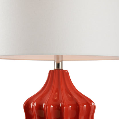 Oliver Fluted Red Ceramic Table Lamp