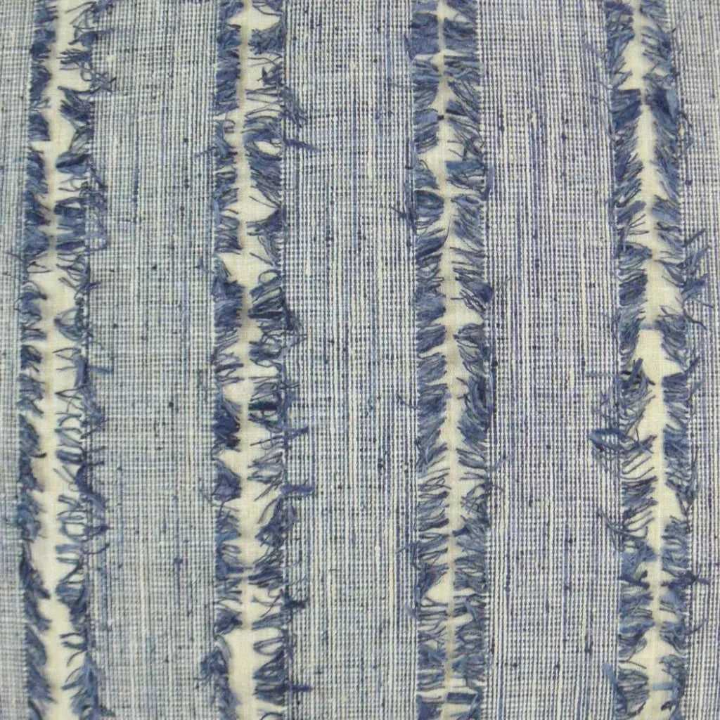 On The Fringe Stripes Slate Blue Large Throw Pillow - LOOMLAN - D.V. Kap - Throw Pillows