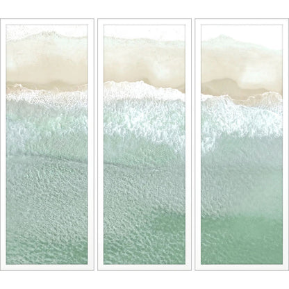 On the Shore Wood Turquoise Framed Wall Art 3PC