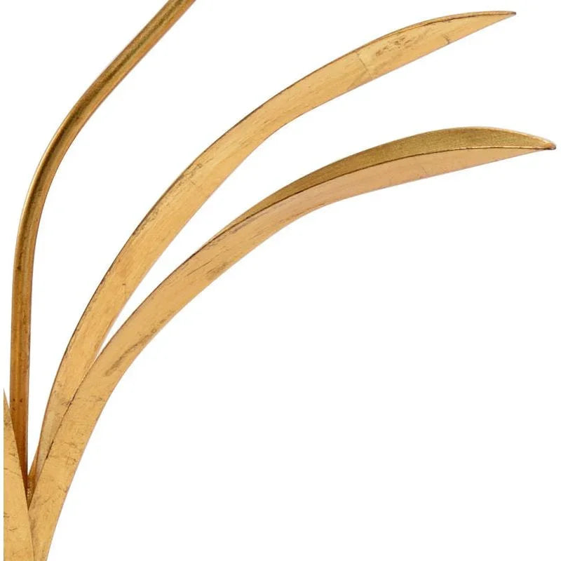 Orchid Gold Leaf Over Iron Stem Sculpture - LOOMLAN - Chelsea House - Statues & Sculptures