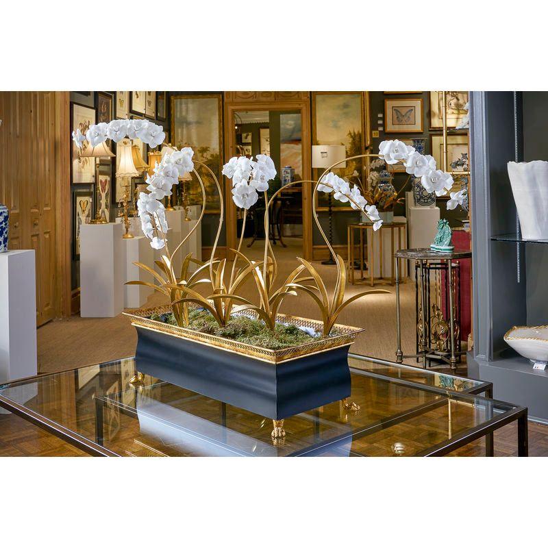 Orchid Gold Leaf Over Iron Stem Sculpture - LOOMLAN - Chelsea House - Statues & Sculptures
