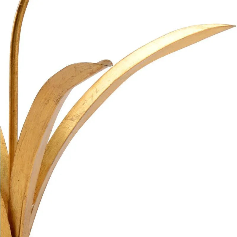 Orchid Gold Leaf Over Iron Stem Sculpture - LOOMLAN - Chelsea House - Statues & Sculptures