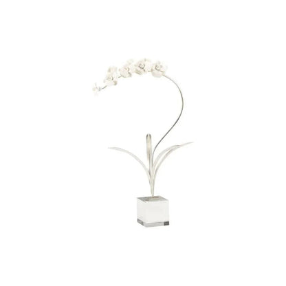 Orchid On Stand Handmade Silver Sculpture - LOOMLAN - Chelsea House - Statues & Sculptures