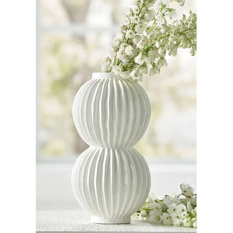 Organic Disc Ceramic Vase - LOOMLAN - Chelsea House - Vases & Jars
