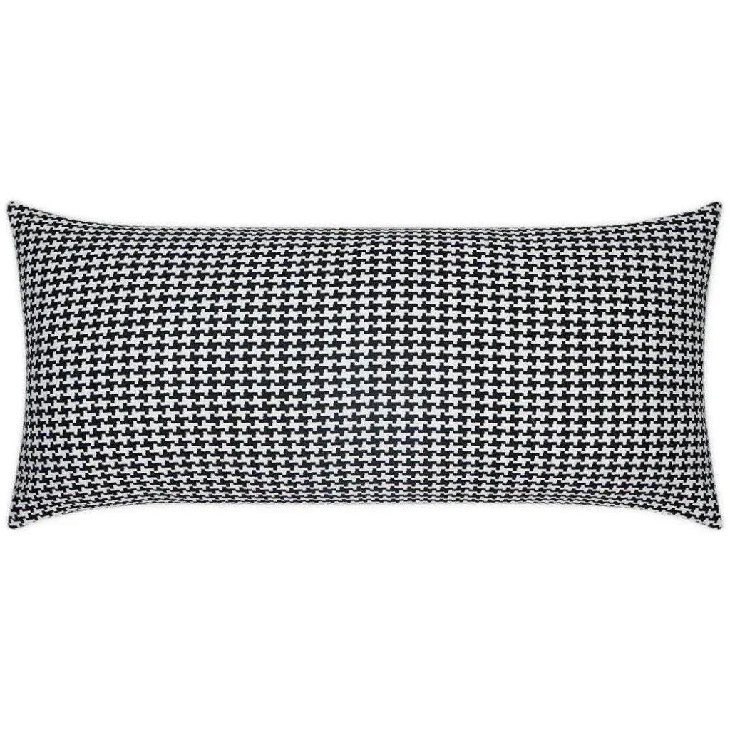 Outdoor Bedford Lumbar Pillow - Black-Outdoor Pillows-D.V. Kap-LOOMLAN