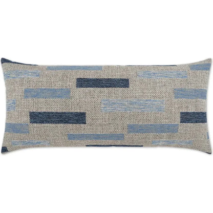 Outdoor Blockweave Lumbar Pillow - Indigo-Outdoor Pillows-D.V. Kap-LOOMLAN