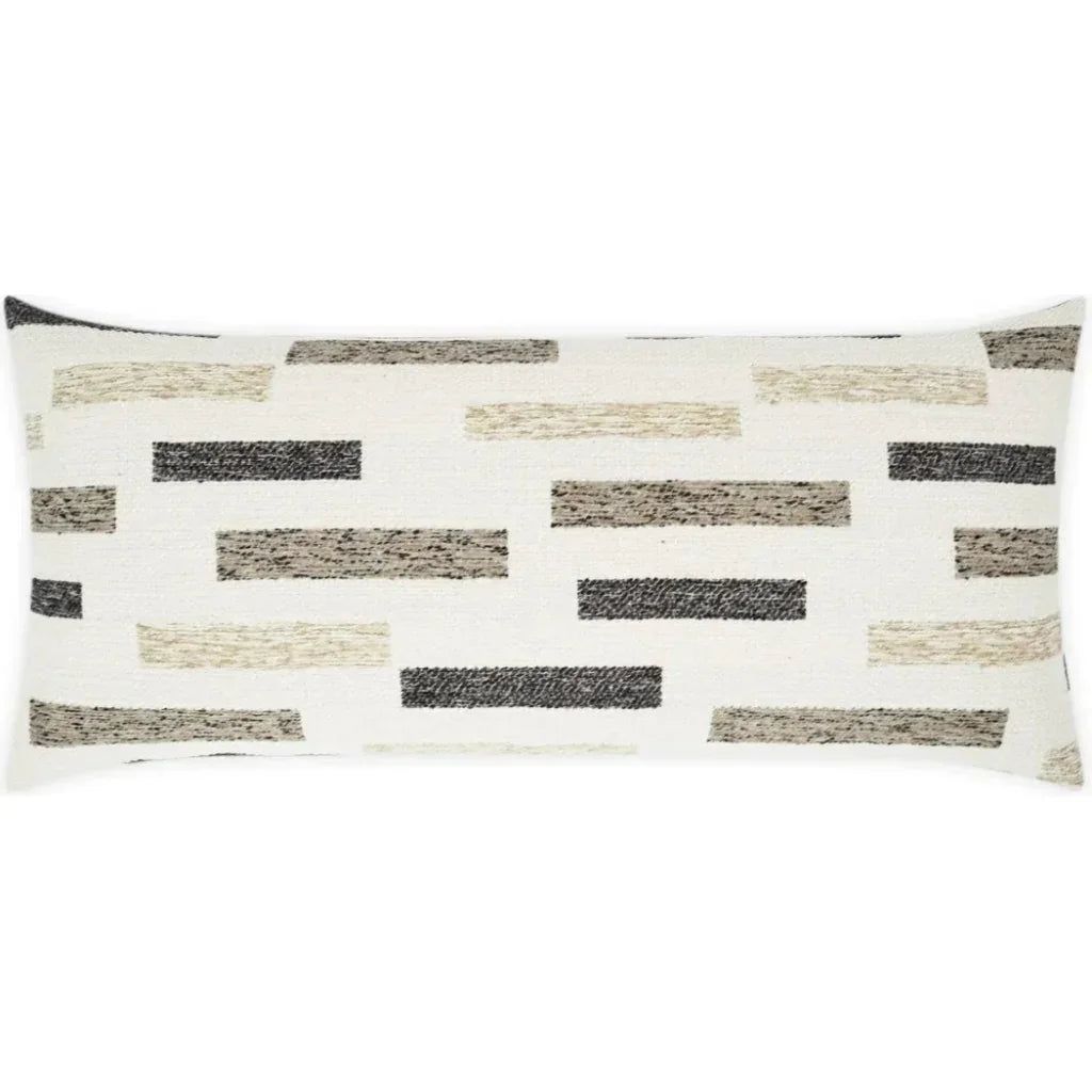 Outdoor Blockweave Lumbar Pillow - Natural-Outdoor Pillows-D.V. Kap-LOOMLAN