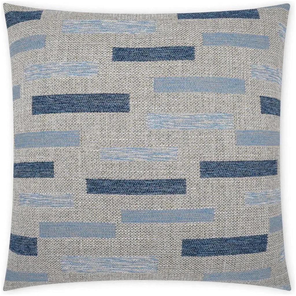 Outdoor Blockweave Pillow - Indigo-Outdoor Pillows-D.V. Kap-LOOMLAN