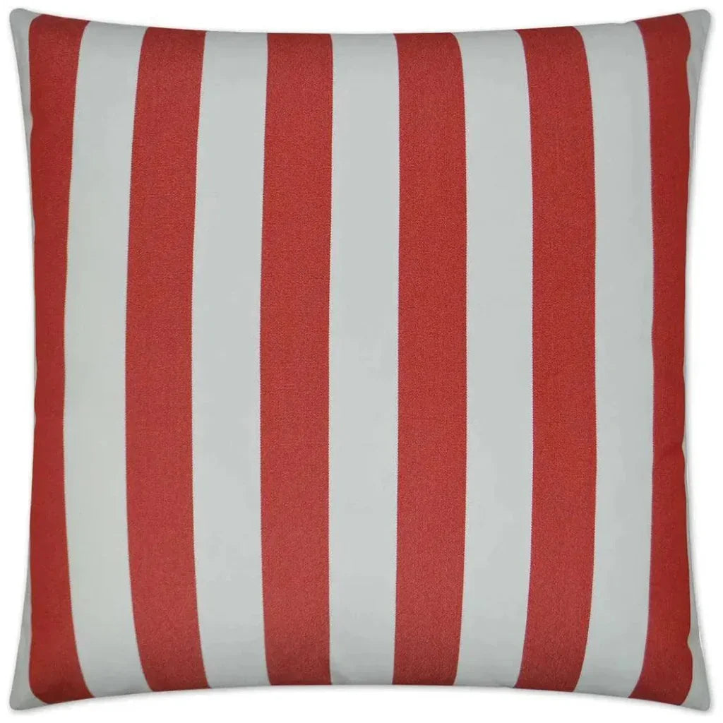 Outdoor Café Stripe Pillow - Red-Outdoor Pillows-D.V. Kap-LOOMLAN