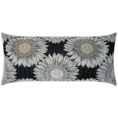 Outdoor Daisy Chain Lumbar Pillow - Black-Outdoor Pillows-D.V. Kap-LOOMLAN