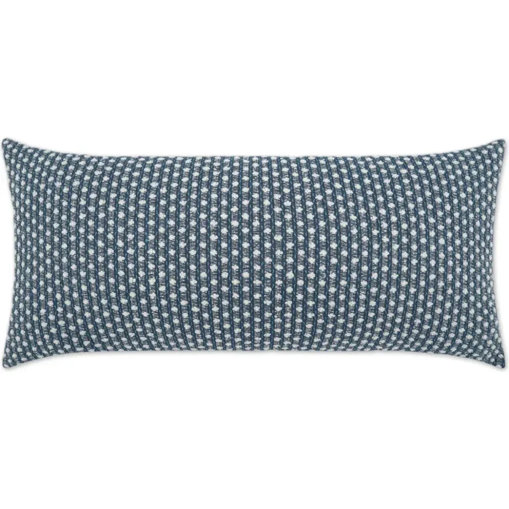 Outdoor Dot Dash Lumbar Pillow - Blue-Outdoor Pillows-D.V. Kap-LOOMLAN