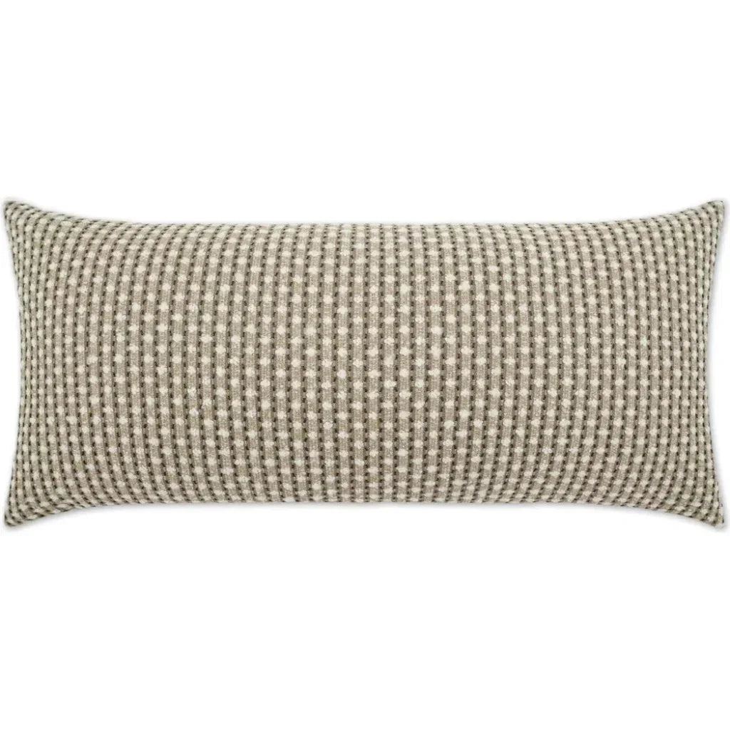 Outdoor Dot Dash Lumbar Pillow - Taupe-Outdoor Pillows-D.V. Kap-LOOMLAN